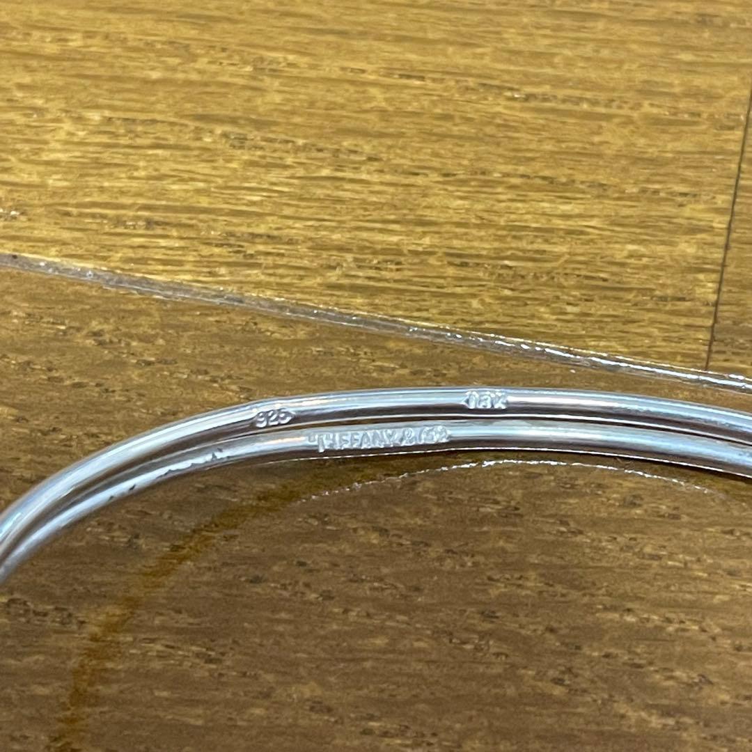 Tiffany ティファニー ダブルフック&アイ コンビ バングル925 k18