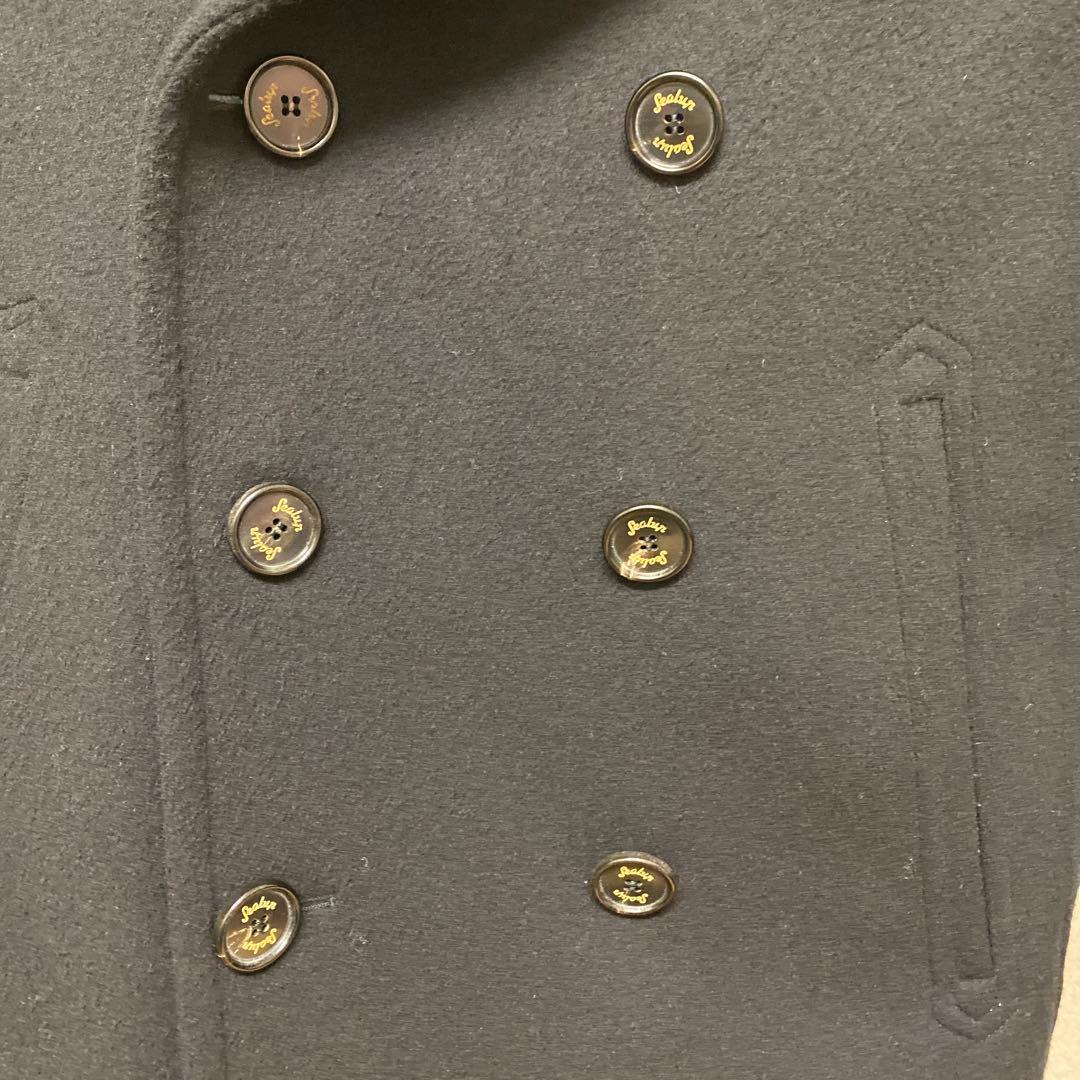 SEALUP ウールピーコート 黒 ダブルブレスト