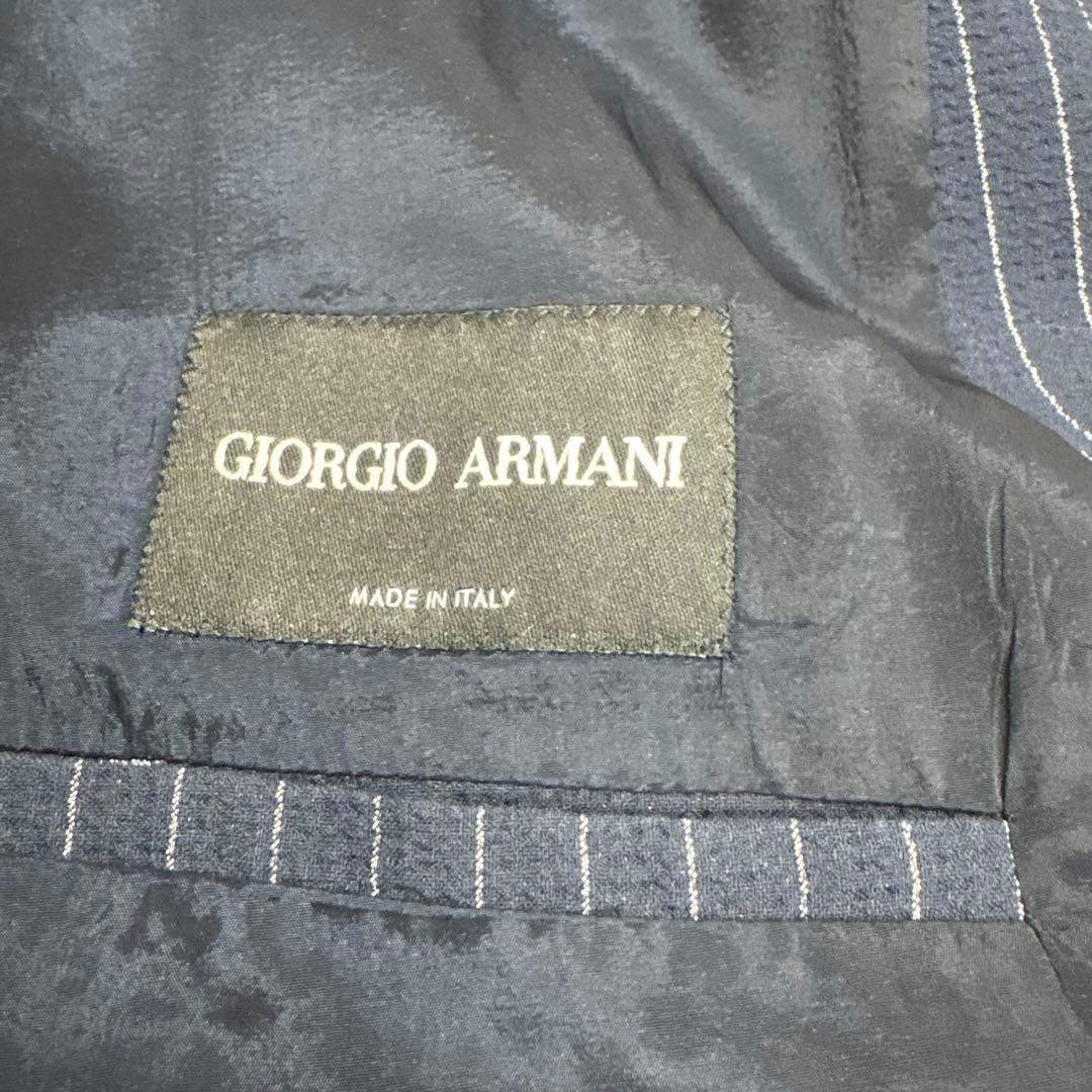 GIORGIO ARMANI ネイビー ストライプ ビジネススーツ セット48R
