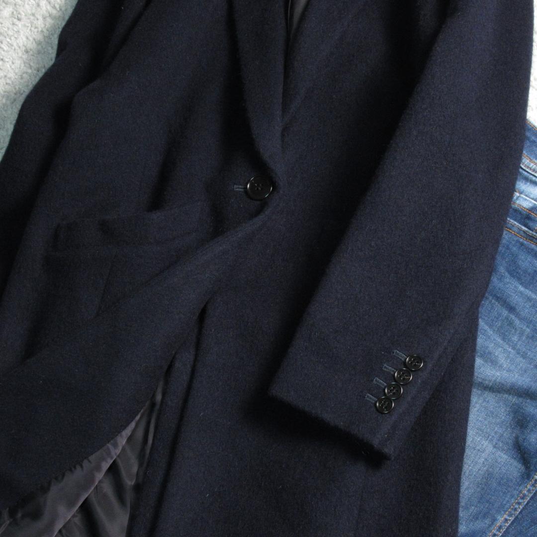アルアバイル アンゴラブレンド チェスターコート Ⅰ 紺 上質 上品 秋冬