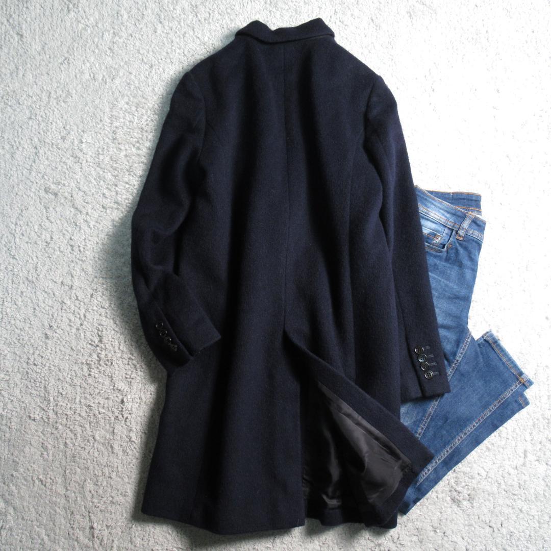 アルアバイル アンゴラブレンド チェスターコート Ⅰ 紺 上質 上品 秋冬