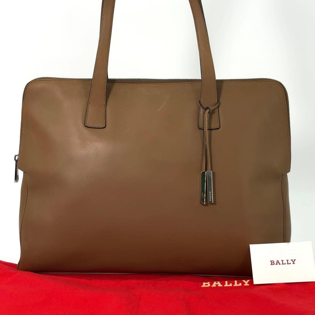 【美品】BALLY バリー　トートバック　レザー　金具　ロゴ　A4収納　肩掛け