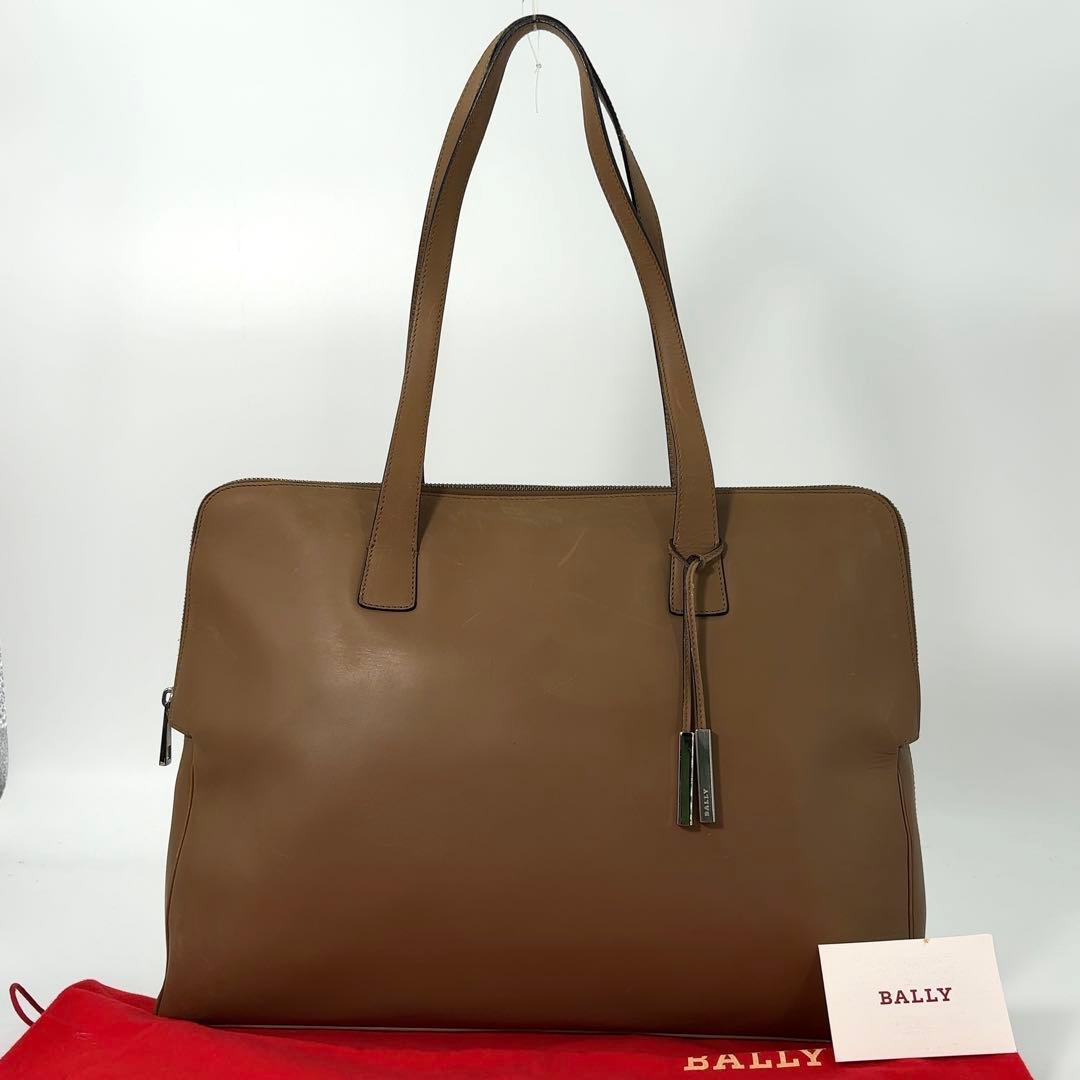 【美品】BALLY バリー　トートバック　レザー　金具　ロゴ　A4収納　肩掛け