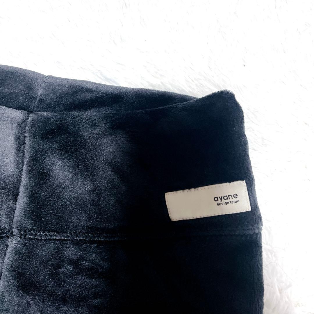 アヤン　ストレッチベロアレギンス カワウソ　38 ブラック