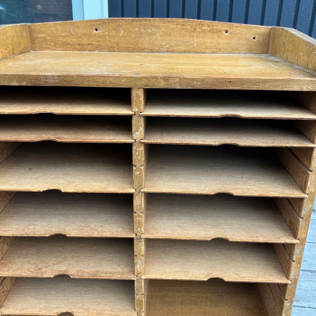 ヴィンテージ 木製 収納棚 10棚 1引き出し