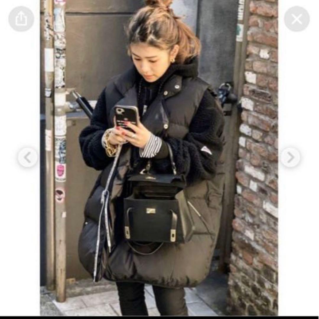 【大人気】NEARbyME ニアバイミー　オーバーサイズ ダウンベスト　ブラック