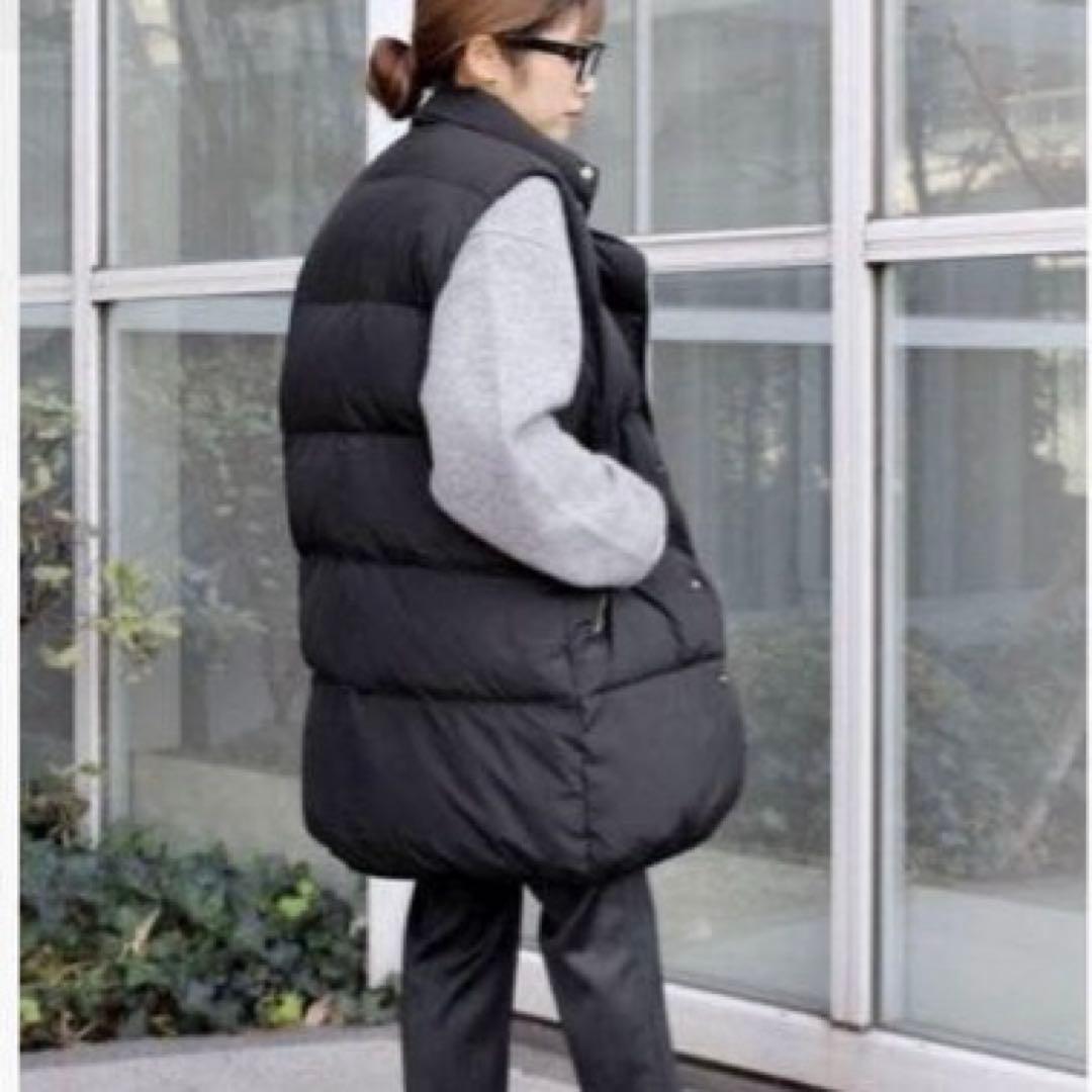 【大人気】NEARbyME ニアバイミー　オーバーサイズ ダウンベスト　ブラック