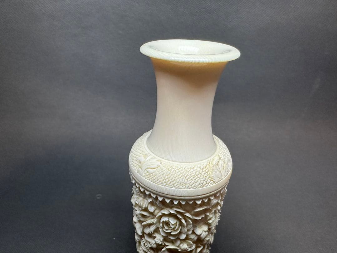 極上　花瓶　牡丹　天然素材　アンティーク　置物　骨董　飾り物　古美術品　 置物