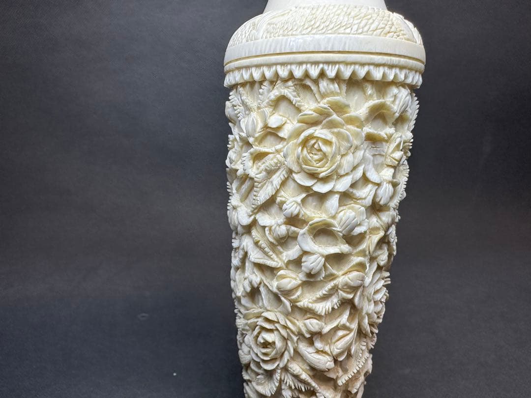 極上　花瓶　牡丹　天然素材　アンティーク　置物　骨董　飾り物　古美術品　 置物