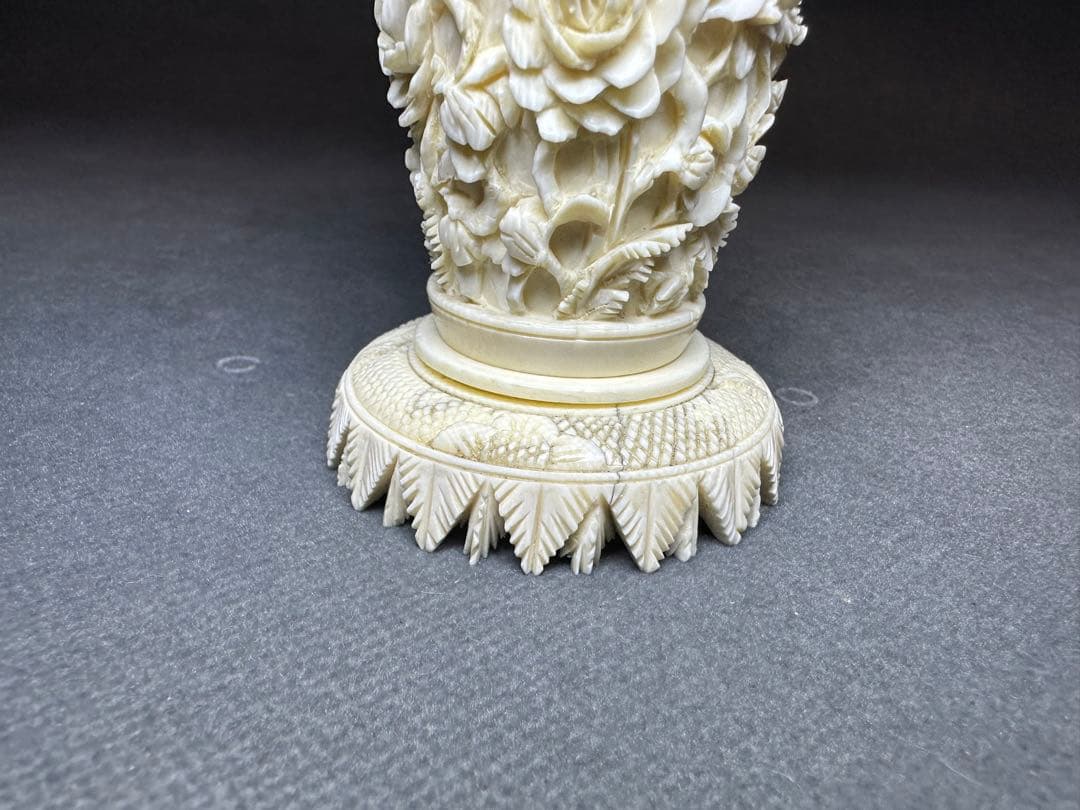 極上　花瓶　牡丹　天然素材　アンティーク　置物　骨董　飾り物　古美術品　 置物