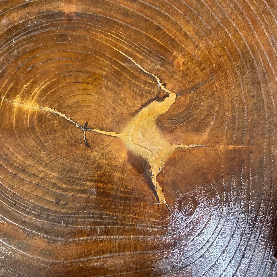 B-3 昭和レトロ 木製 天然木 一枚板 屋久杉 輪切り ちゃぶ台 テーブル