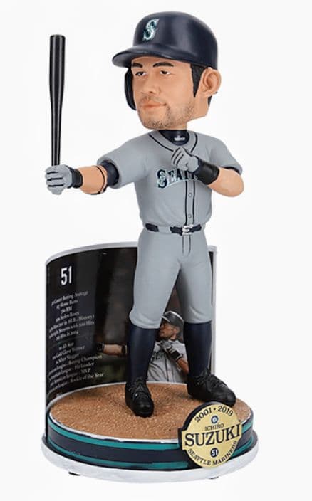 イチロー MLB公式 限定ボブルヘッド 記念台座付　殿堂入り記念