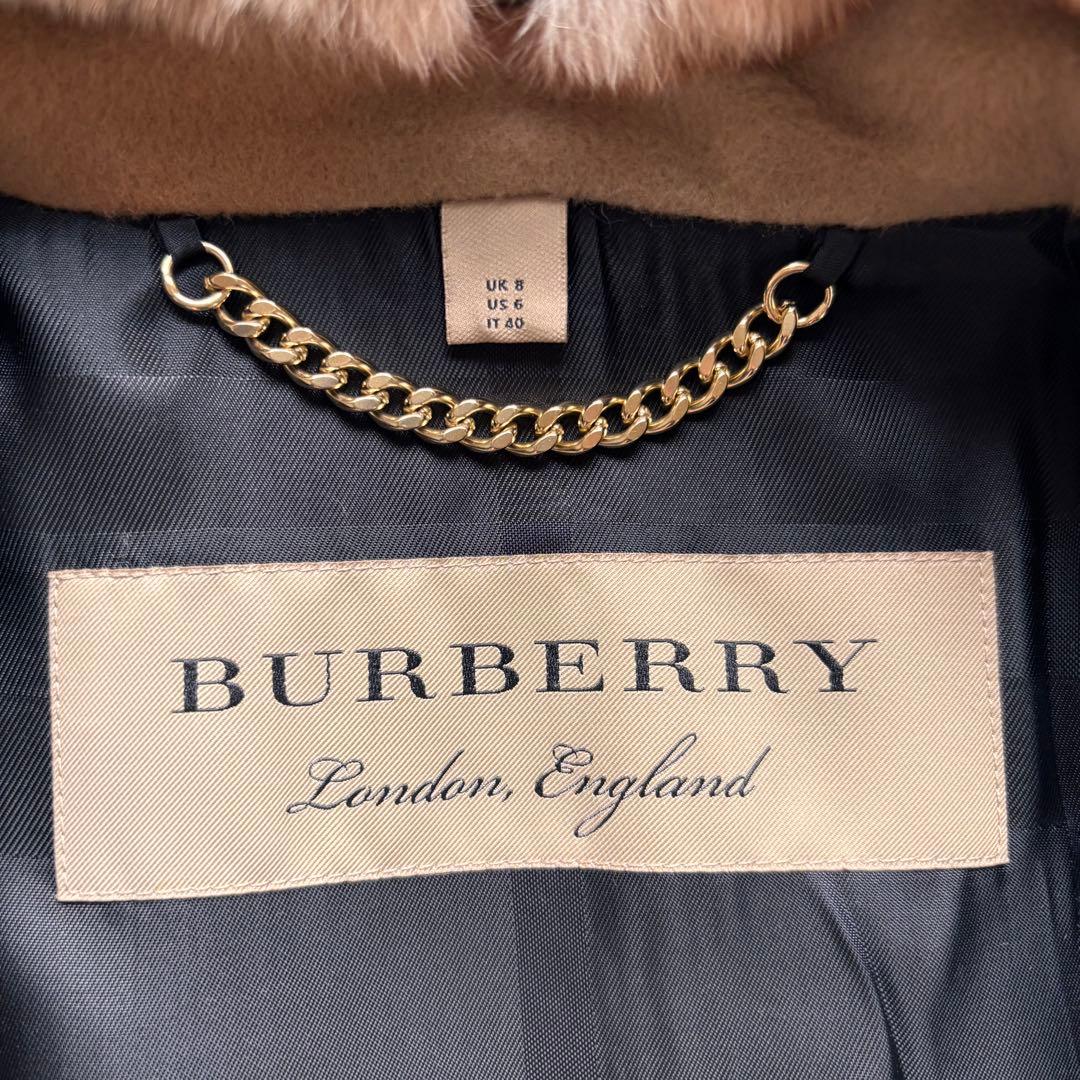 極美品　バーバリーロンドン　カシミヤ　ウール　ファー　コート　2way