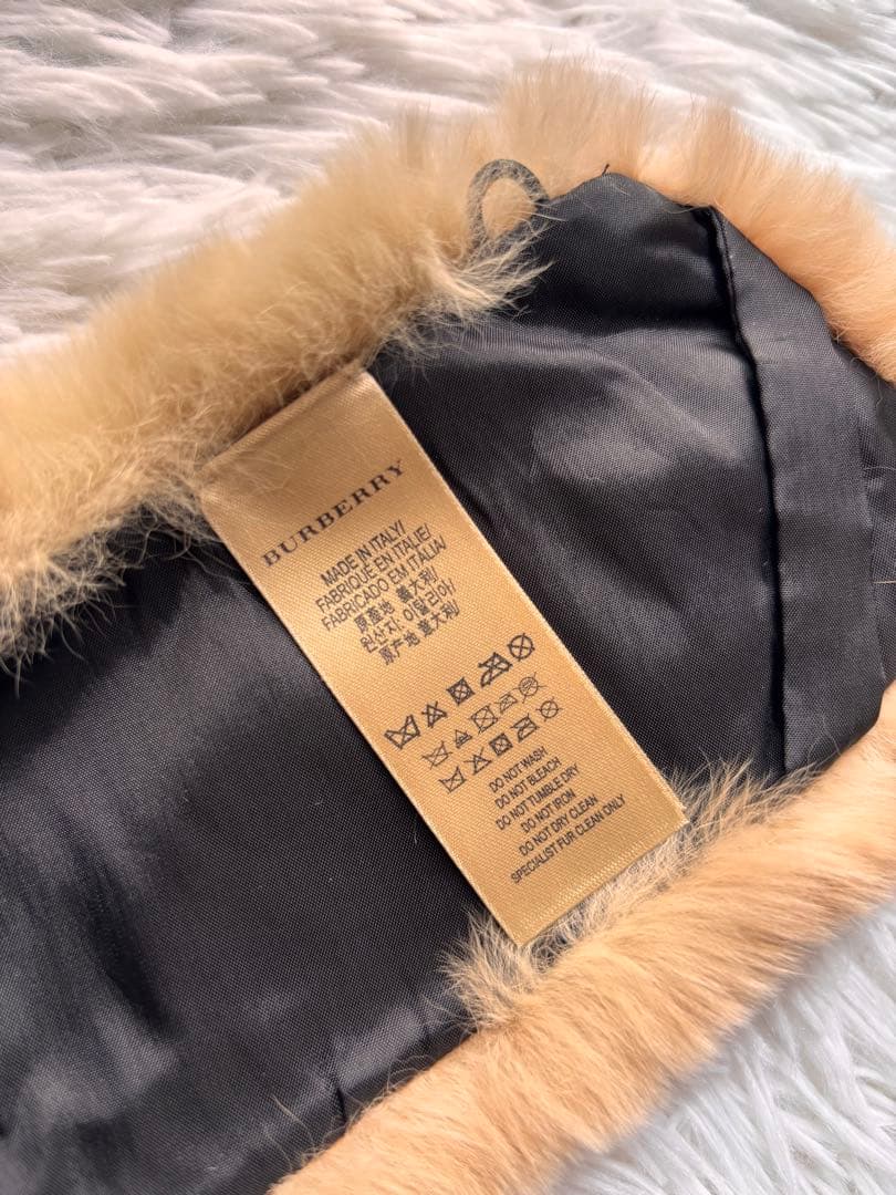 極美品　バーバリーロンドン　カシミヤ　ウール　ファー　コート　2way