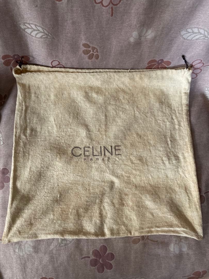 セリーヌ ダークブラウン レザー ショルダーバッグ