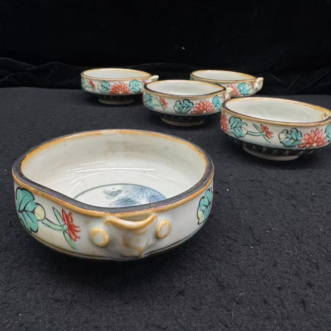 有田焼 佐藤走波 染錦 菊絵 小鉢　5客