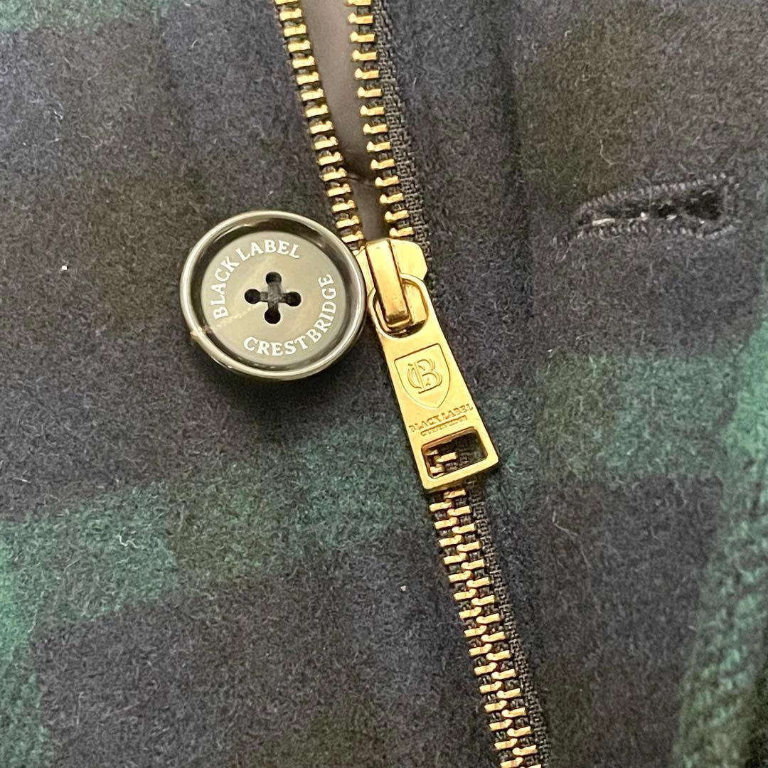 ブラックレーベルクレストブリッジ　美品　チェック　羊毛混　ファー　ライナー付き