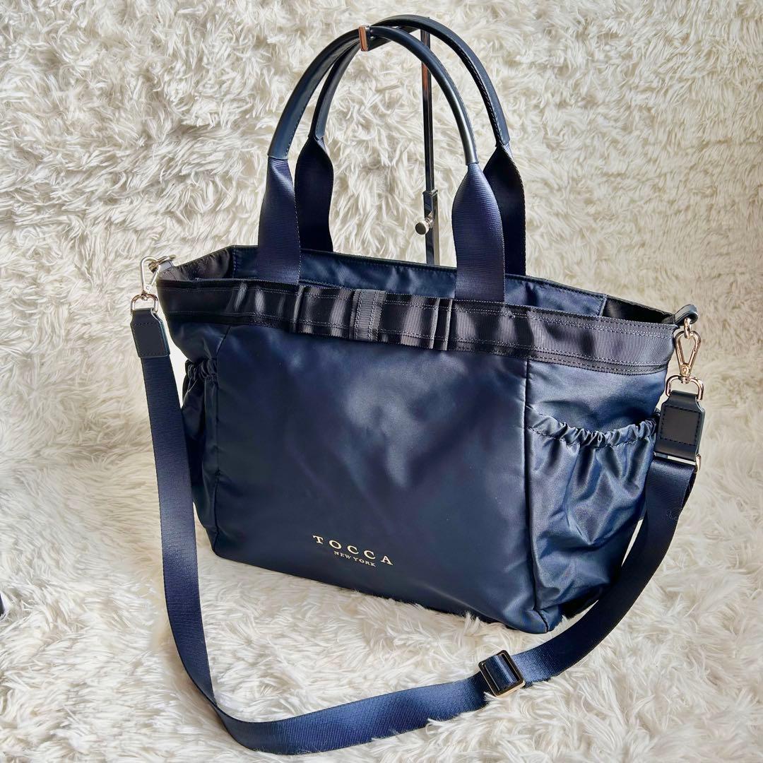 未使用　トッカ　完売品 DUAL RIBBON NYLON TOTEトートL 紺