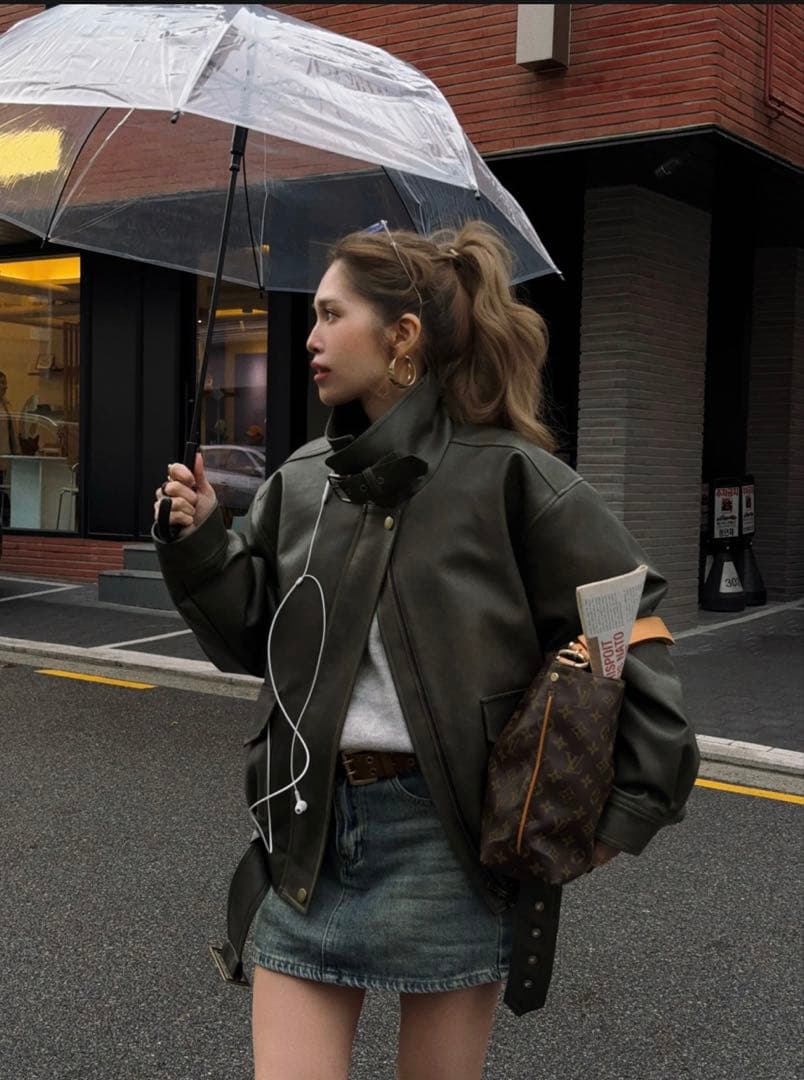 ジャケット・アウター Nalm. vintage leather jacket / khaki