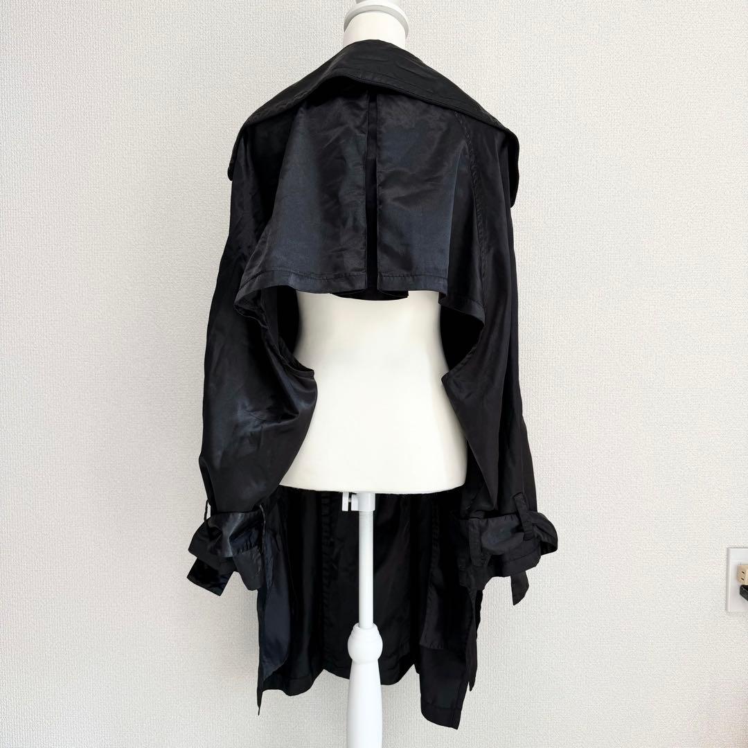 LIMI feu サテン シワ加工 変形トレンチコート バックショート