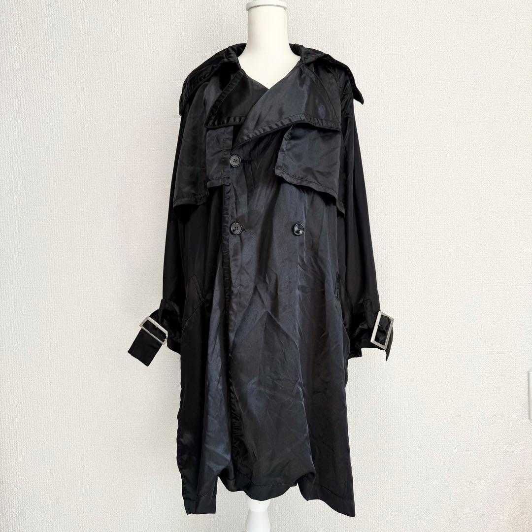 LIMI feu サテン シワ加工 変形トレンチコート バックショート