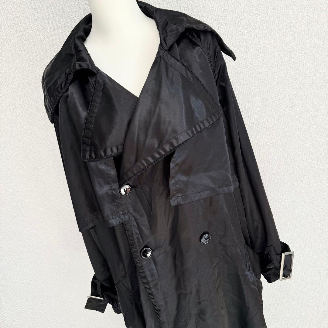 LIMI feu サテン シワ加工 変形トレンチコート バックショート