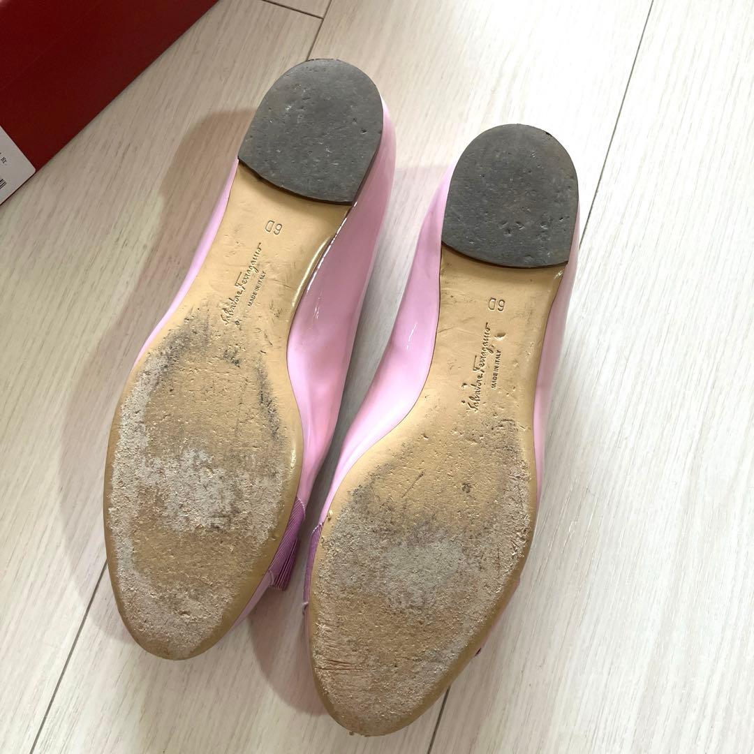 美品2度着　フェラガモ　ピンクバレーシューズ　6 (23.0cm〜23.5cm)