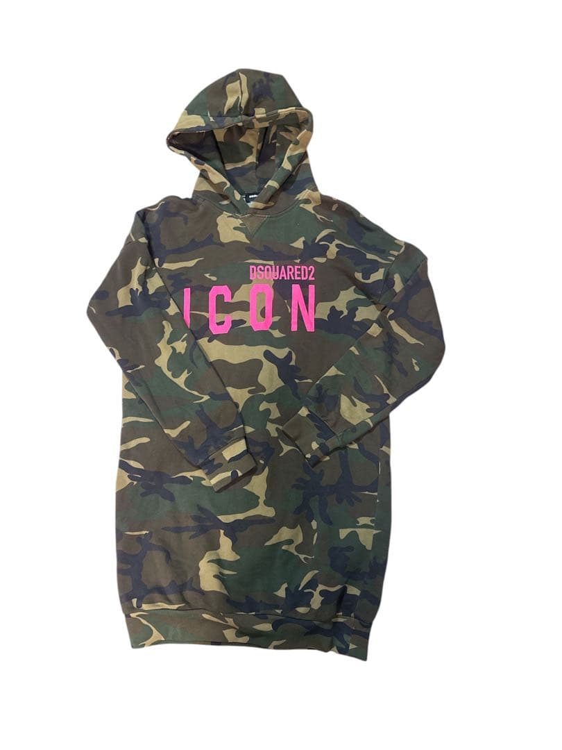 DSQUARED2カモフラージュICON パーカー*スウェットワンピース*14Y