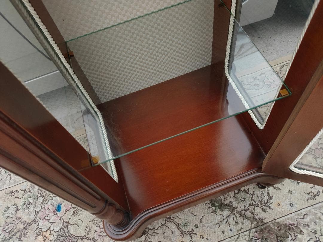 象嵌入り(イタリア製)コンソール☆ガラスショーケース☆コレクション収納(美品)