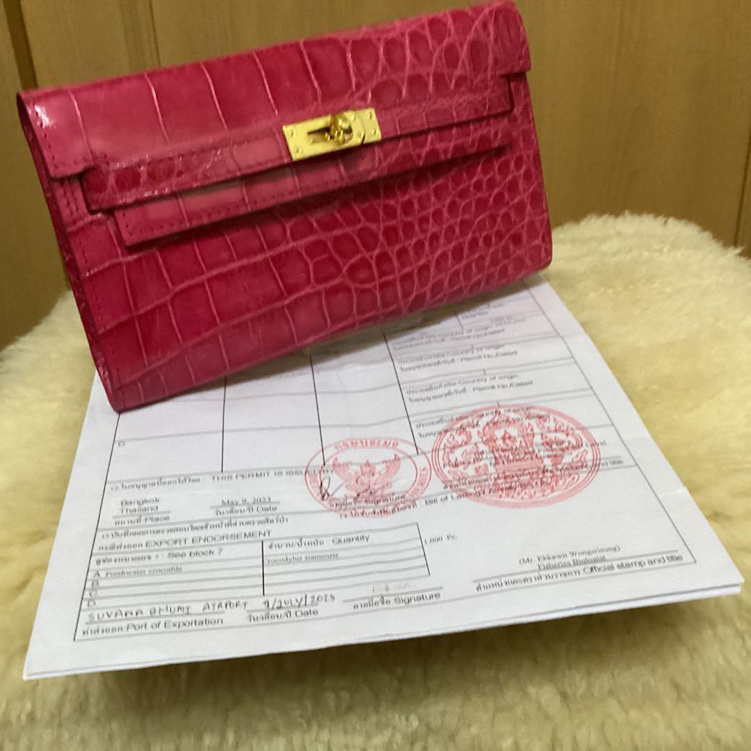 女性のための本物のワニ革 シャイニング ハンドバッグ クラッチ-21cm.