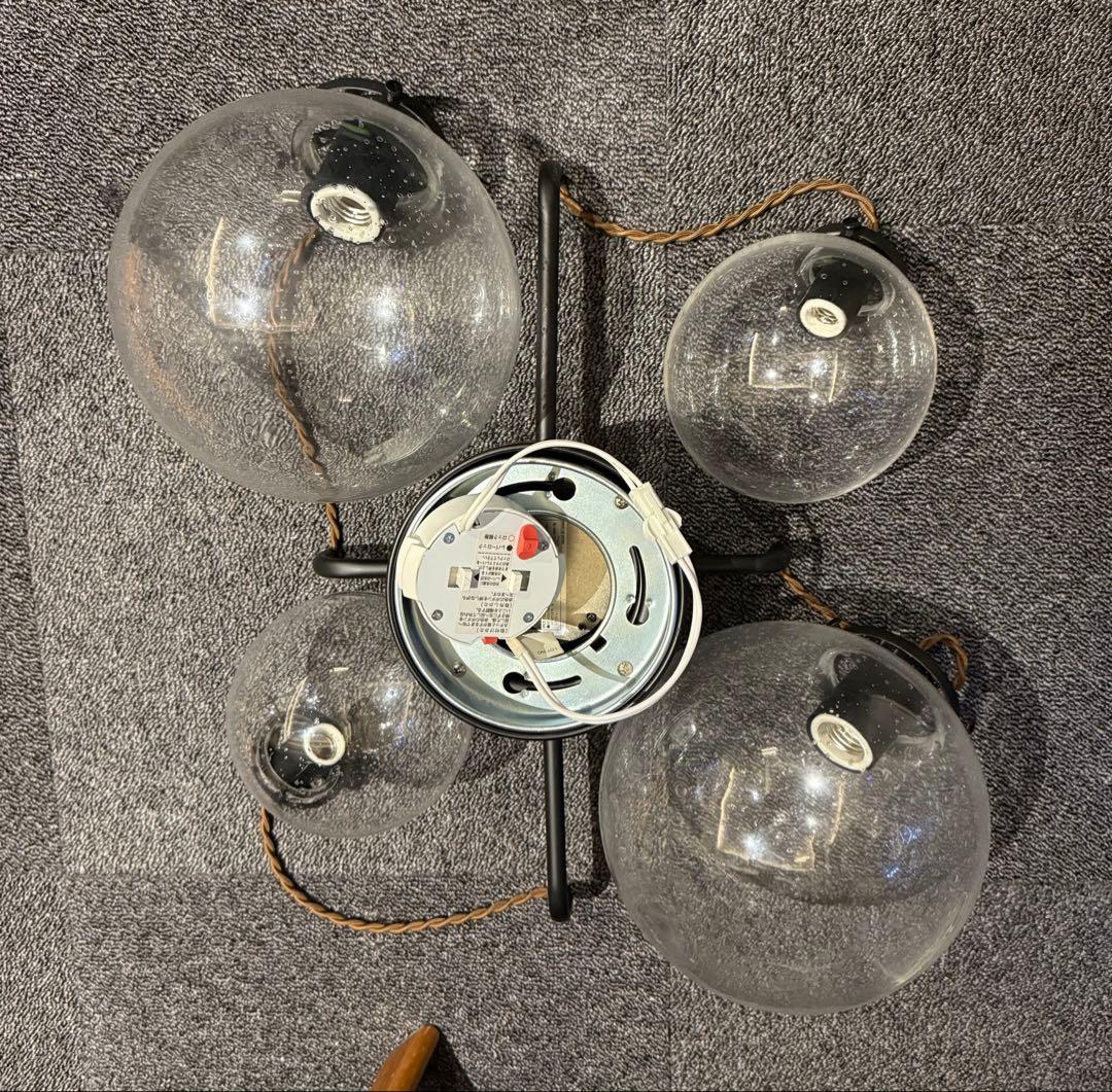 【良品】インターフォルム オレリアOrelia 4灯　 （気泡ガラス）