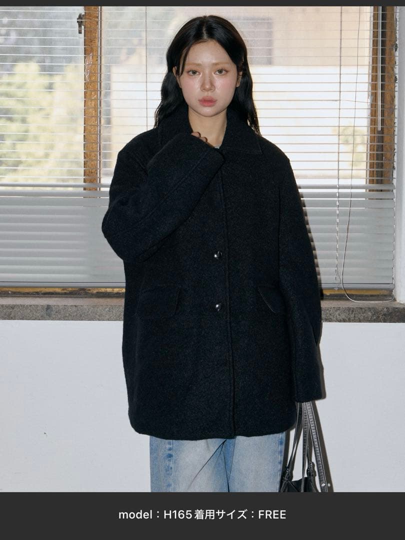 une mansion インナーキルティングペディンウールミディハーフコート