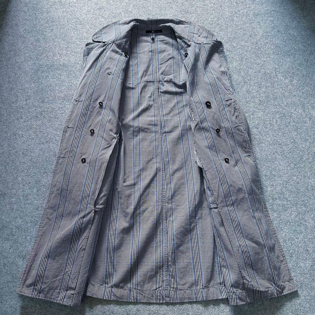 45R【格子柄×希少カラー／ハート刺繍】セミロング•トレンチコート（ベルテッド）