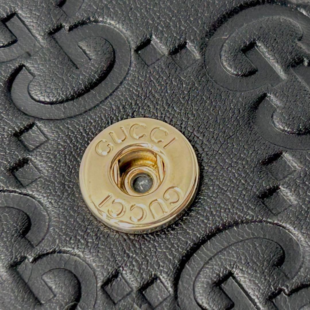 未使用 グッチ シマ 三つ折り6連キーケース ブラック 138093 レザー