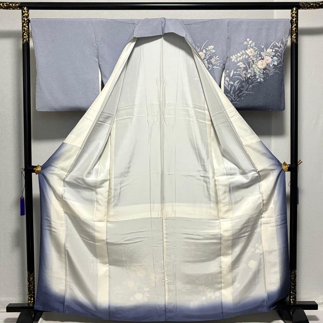 D129 訪問着 辻ヶ花 絞り 正絹 着物 袷 極美品