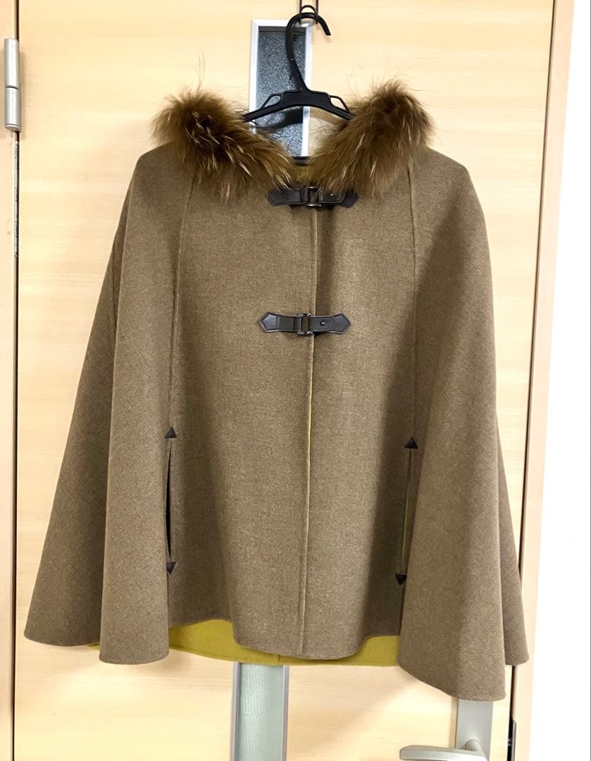 【オンワード樫山 自由区】ポンチョコート♪サイズ38