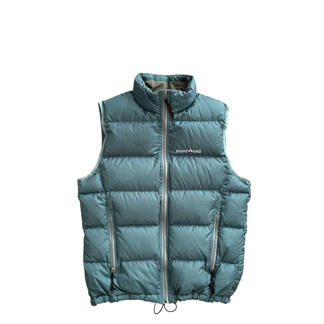 【美品】mont-bellモンベル 90s ネージュ ダウンベスト L.ブルー