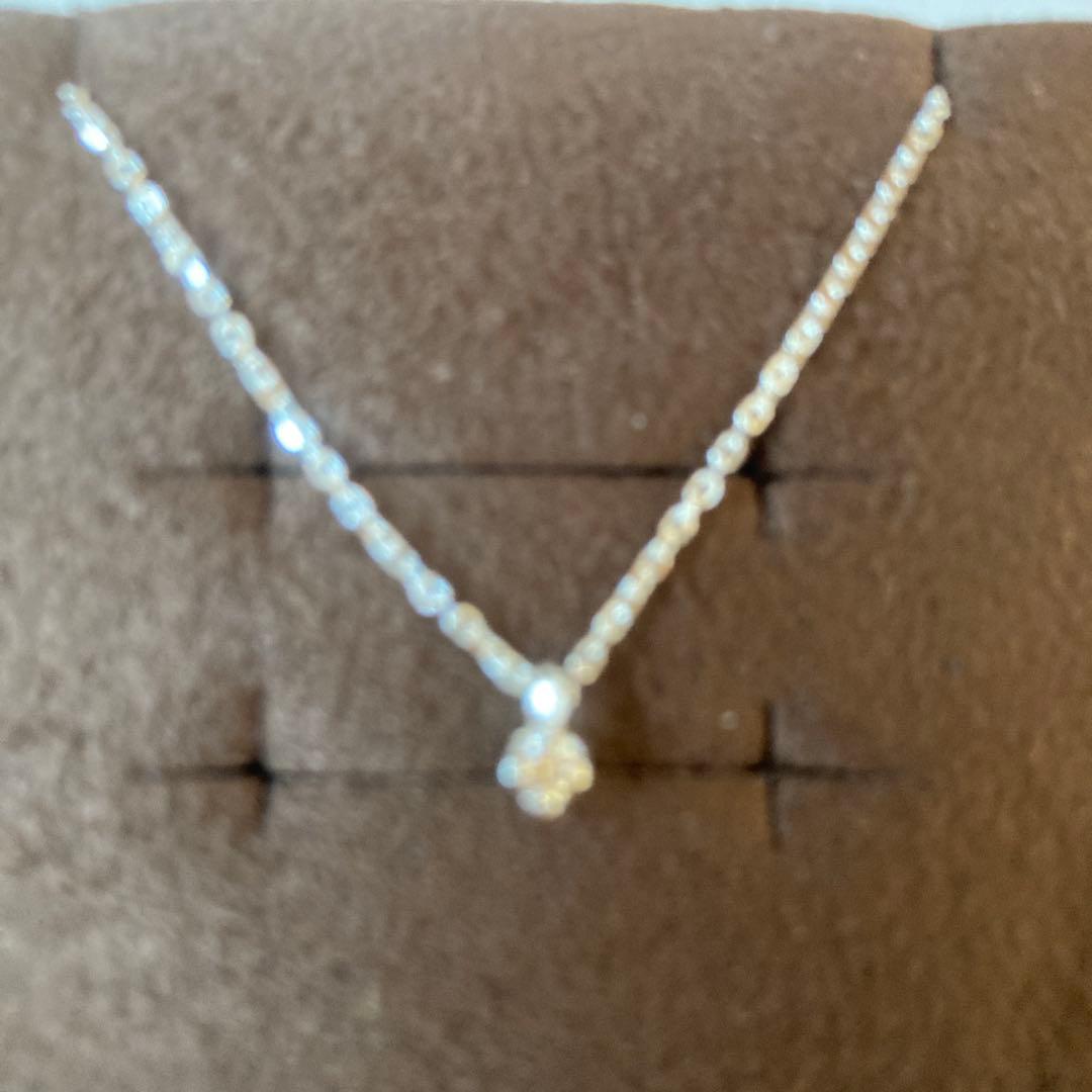 agete シルバーチェーンダイヤモンドネックレス