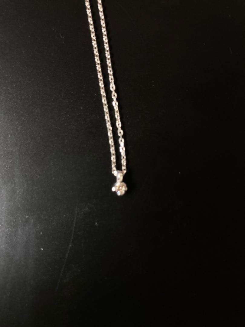 agete シルバーチェーンダイヤモンドネックレス