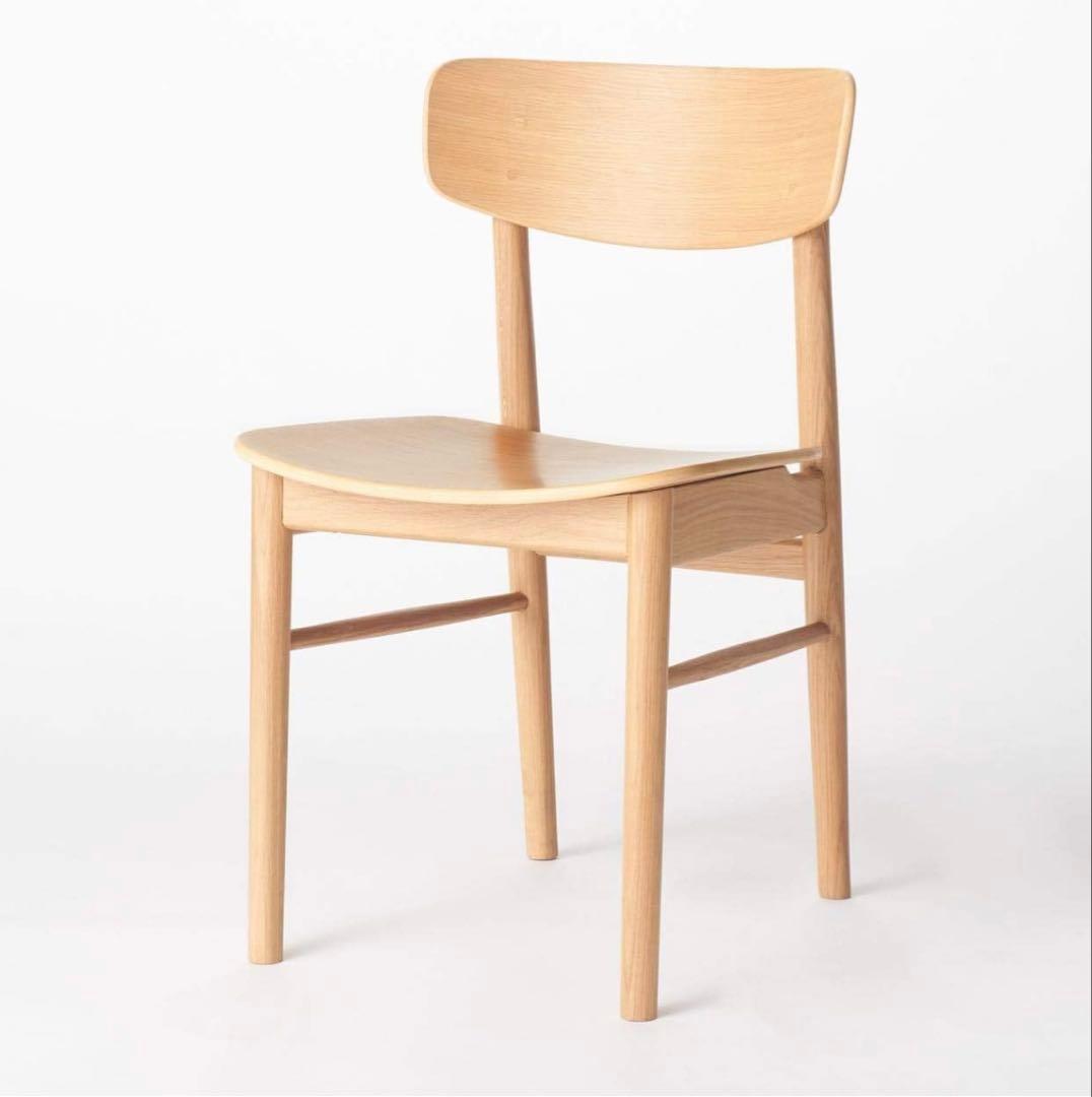 無印良品 ラウンドチェア・オーク材2脚