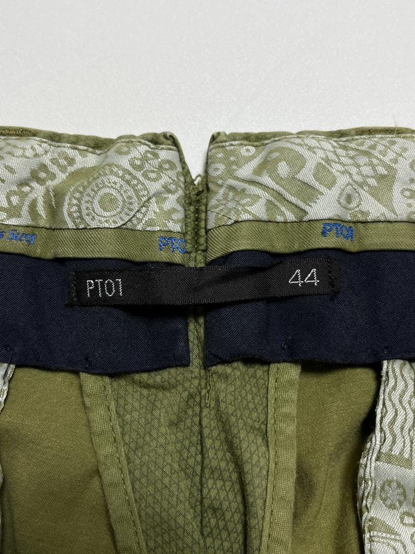 PT01 TORINO オリーブカーキ パンツ スラックス 1プリーツ 446