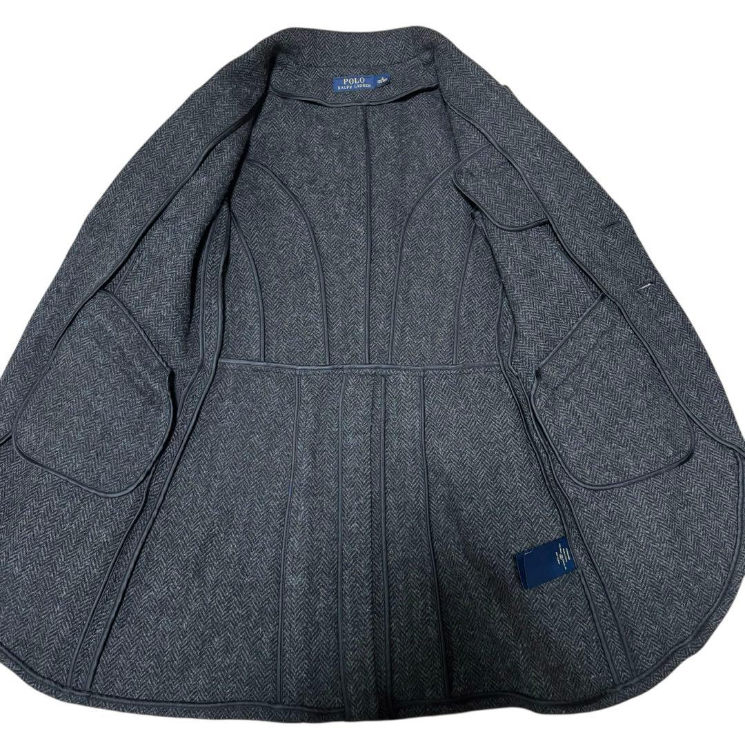 【なおりん】ポロラルフローレン　テーラードジャケット　グレー　ヘリンボーン