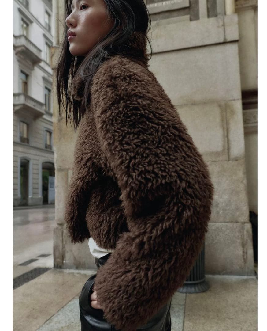 zara ロングボアドロップコート　完売品　s