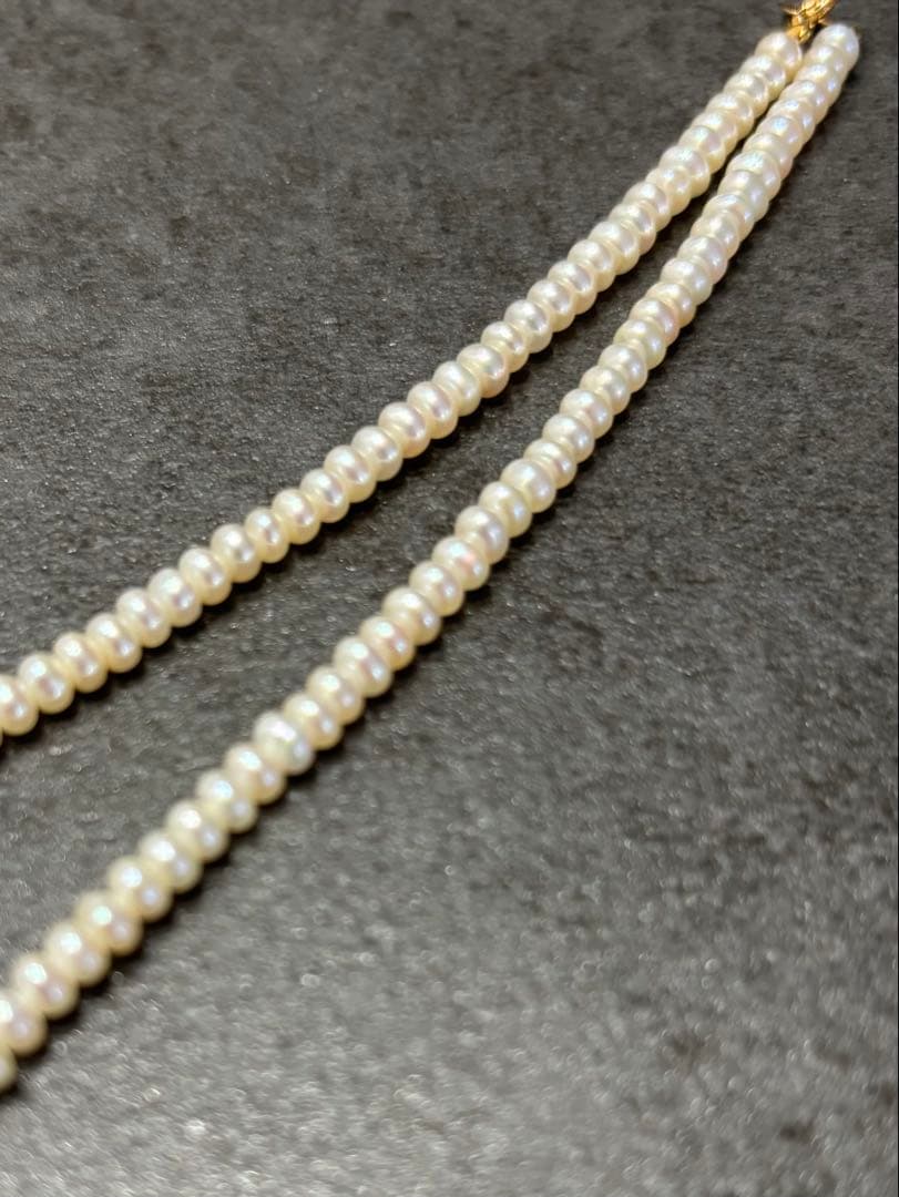 淡水パール ネックレス 琥珀 アンバー ペンダントトップ K18