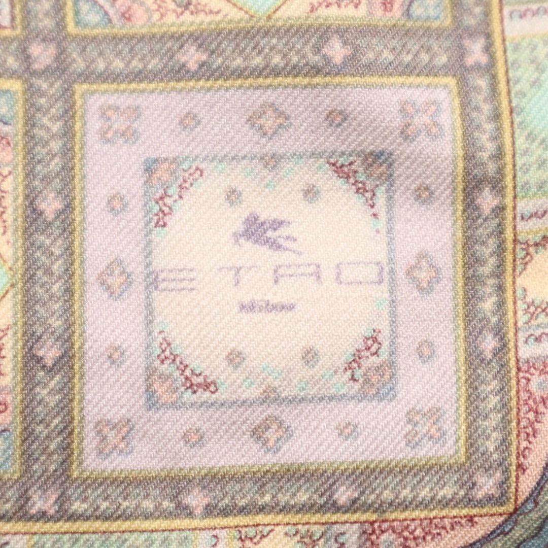 Vintage ETRO エトロ 大判 ウール シルク ストール ショール