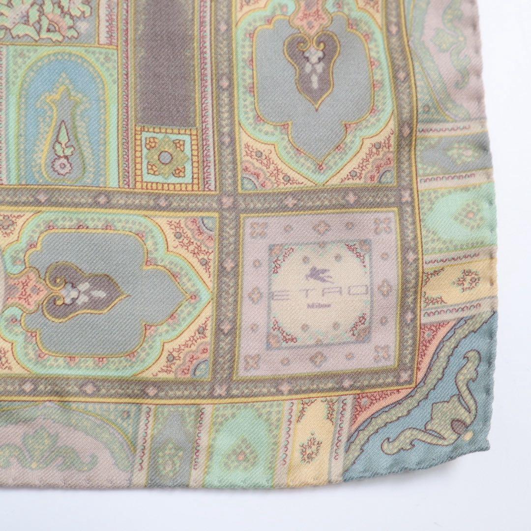 Vintage ETRO エトロ 大判 ウール シルク ストール ショール