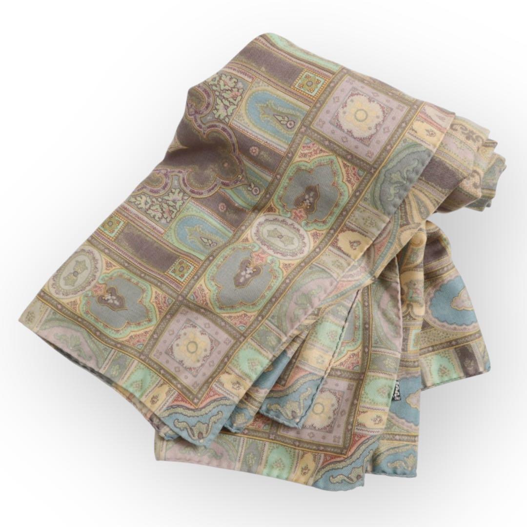 Vintage ETRO エトロ 大判 ウール シルク ストール ショール