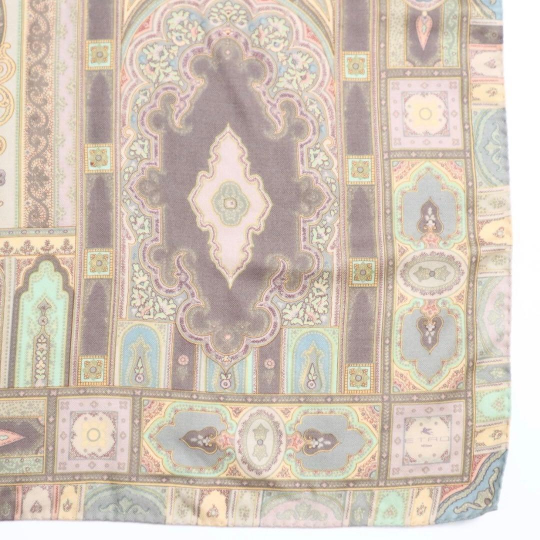 Vintage ETRO エトロ 大判 ウール シルク ストール ショール