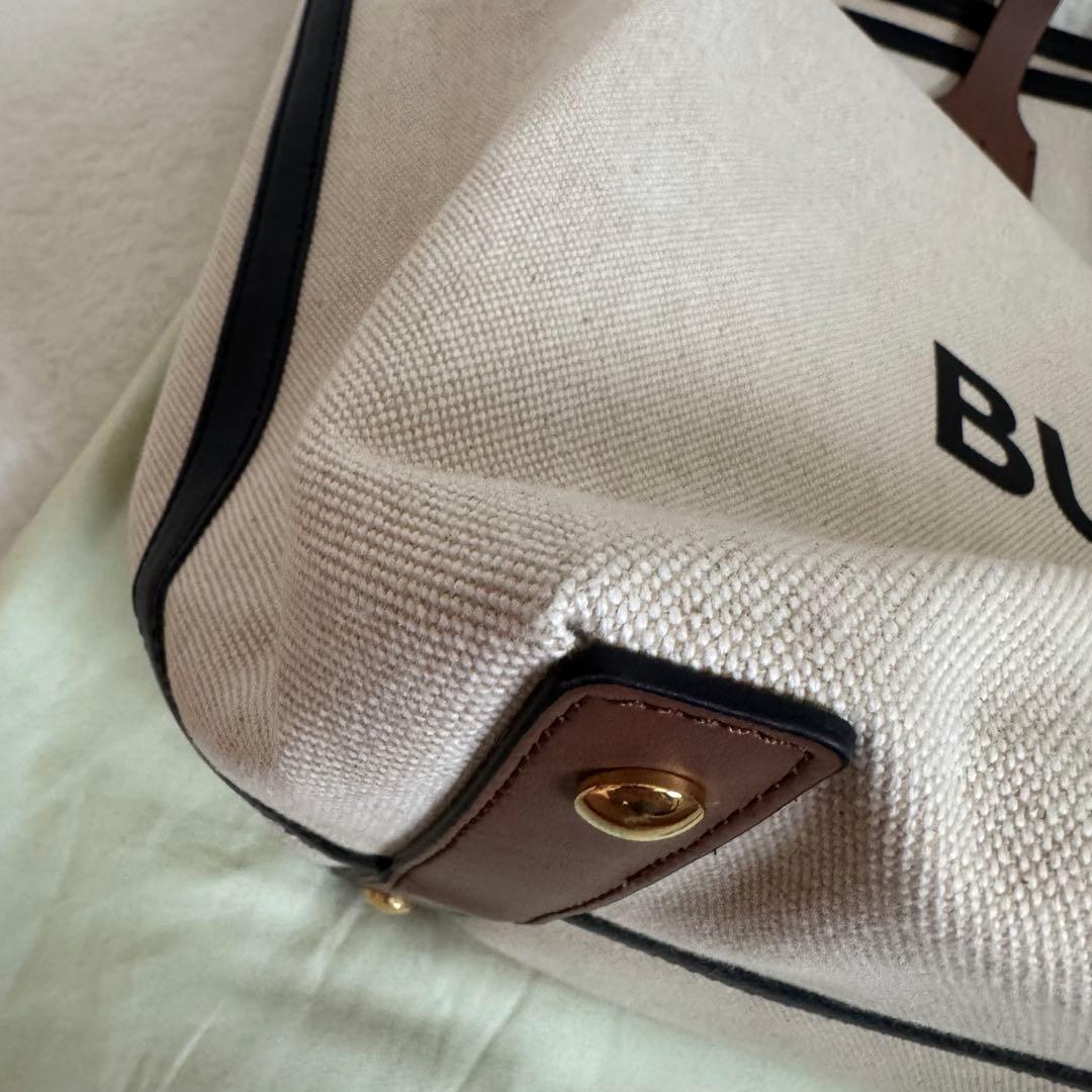 BURBERRY ラージ　ソフトベルト　トート　キャンバス　レザー　大容量