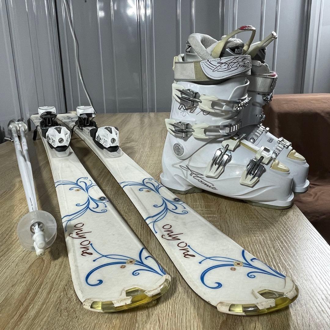 HEAD149cm ATOMIC24/24.5cmストック付きスキーセット